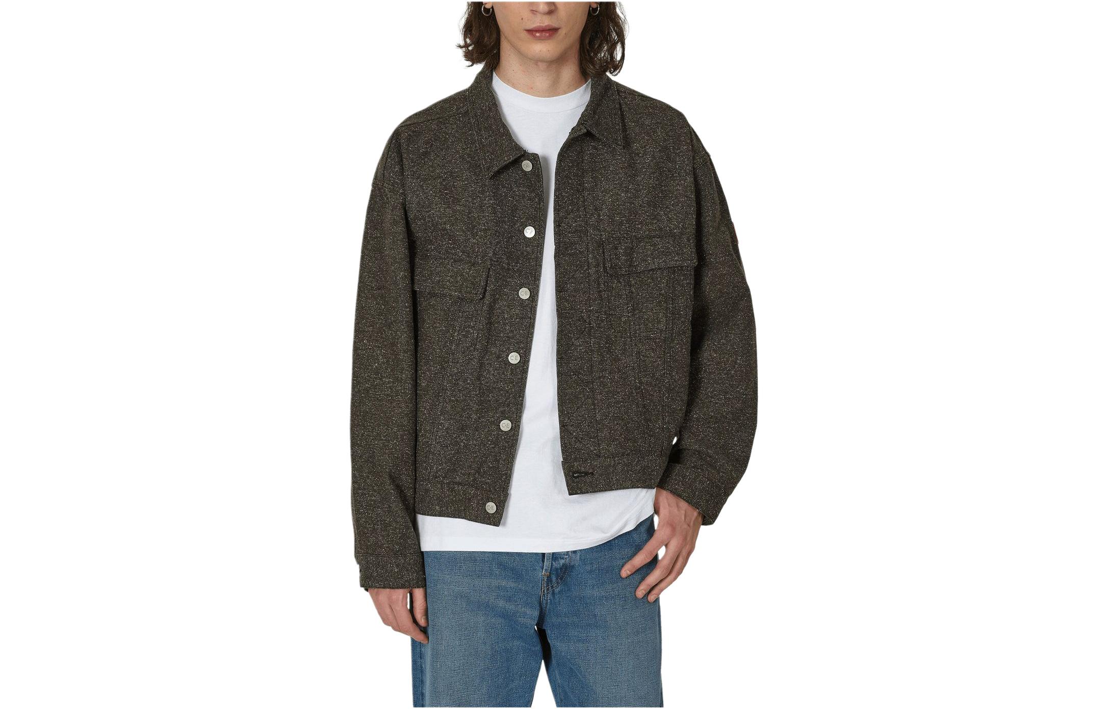 Cav Empt SS24 Button-Up Drop Shoulder Long Sleeve Jacket Charcoal Grey CES24JK20-001
