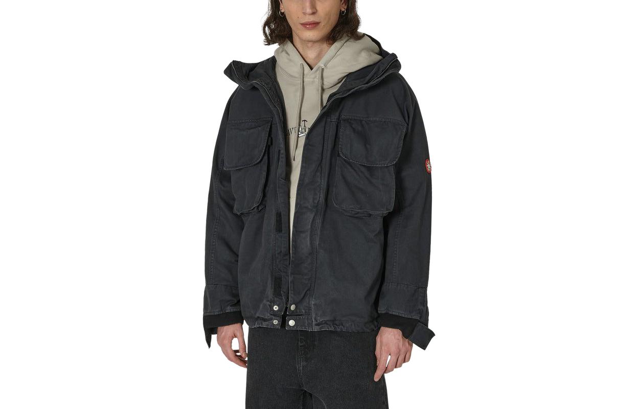 Cav Empt SS24 Charcoal Hoodie Zip-Up Casual Jacket CES24JK06-001