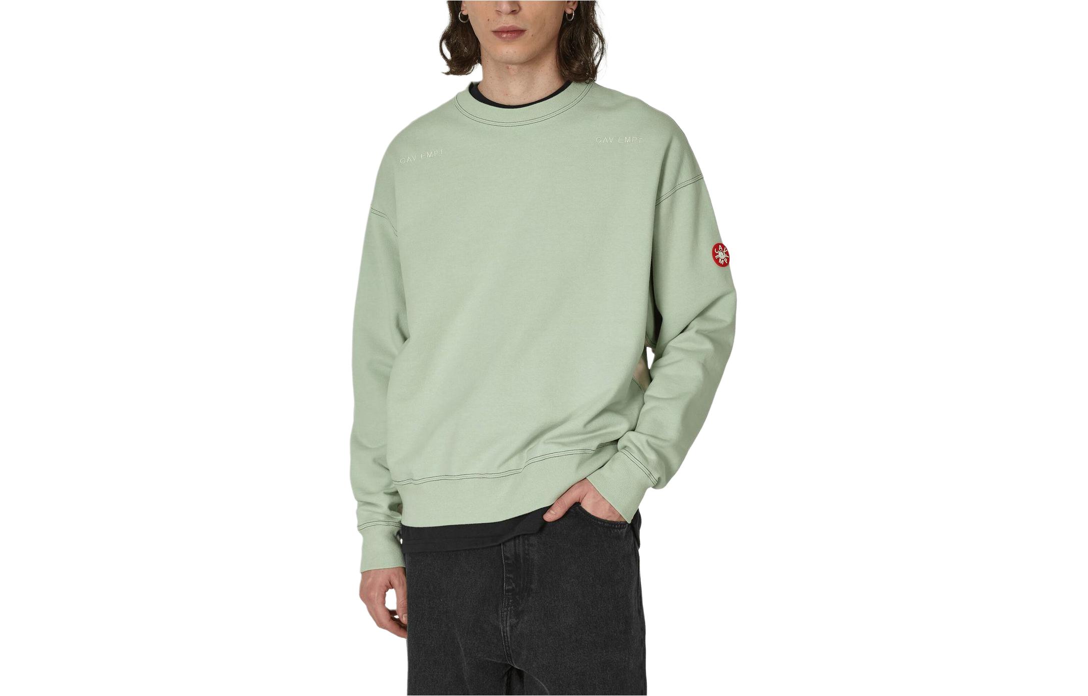 Cav Empt SS24 Green Crewneck Pullover Long Sleeve Sweatshirt Men’s Casual Wear CES24CS09-002