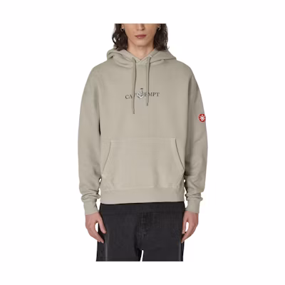 Cav Empt SS24 Grey Pullover Hoodie with Letter Print and Pocket CES24CS05-001
