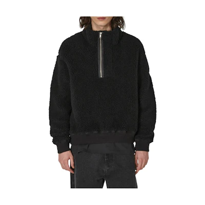 Cav Empt SS24 Python Fleece Mock Neck Oversized Sweatshirt Black CES24CS22-001