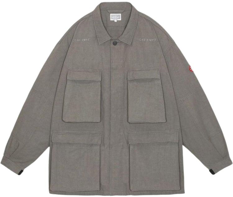 cav-empt-ss-25-multi-pocket-logo-collared-long-sleeve-jacket-unisex-charcoal-gray-ces-27-jk-13-char