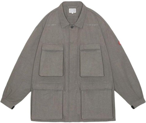 Cav Empt SS25 Multi-Pocket Logo Collared Long Sleeve Jacket Unisex Charcoal Gray. CES27JK13-CHAR Buy Cav Empt SS25 Multi-Pocket Logo Collared Long Sleeve Jacket Unisex Charcoal Gray. CES27JK13-CHAR