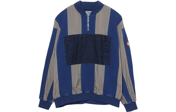 Cav Empt Stripe Half Zip Pullover Navy Unisex Jacket CES16JK15