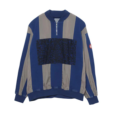 Cav Empt Stripe Half Zip Pullover Navy Unisex Jacket CES16JK15