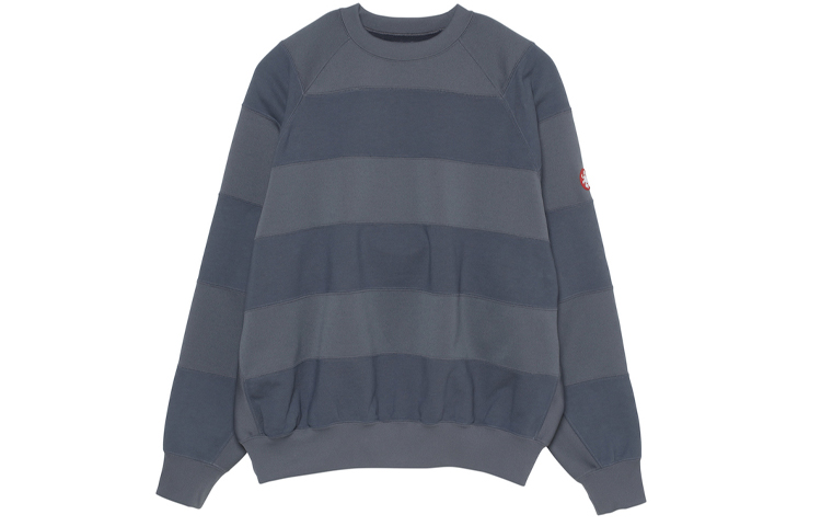 Cav Empt Striped Crewneck Pullover Sweatshirt Blue () CES15CS13