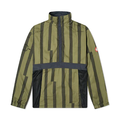 Cav Empt Striped Half-Zip Stand Collar Jacket Green () CES17JK08