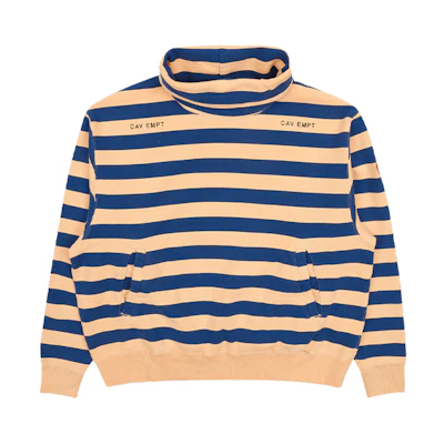 Cav Empt Striped Pullover Stand Collar Sweatshirt Orange Unisex CES17CS09-002