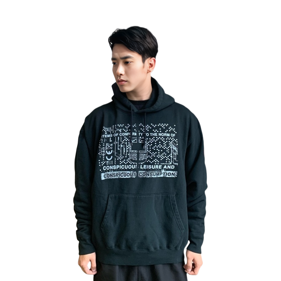 Shop Cav Empt 男女同款黑色寬鬆套頭衛衣 CES18CS11