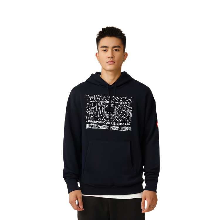 Purchase Cav Empt 男女同款黑色寬鬆套頭衛衣 CES18CS11