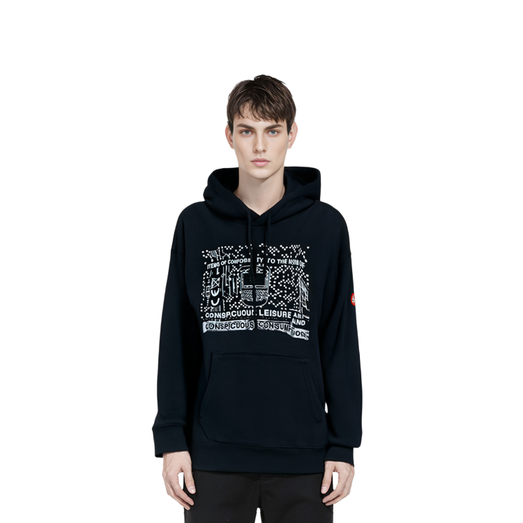 Details for Cav Empt 男女同款黑色寬鬆套頭衛衣 CES18CS11