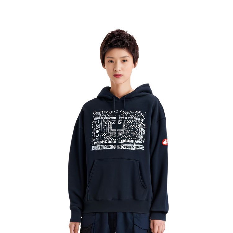 Cheap Cav Empt 男女同款黑色寬鬆套頭衛衣 CES18CS11