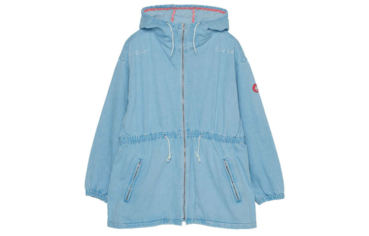 Cav Empt Unisex Blue Denim Hooded Jacket with Waist Cinch. CES16JK18-01