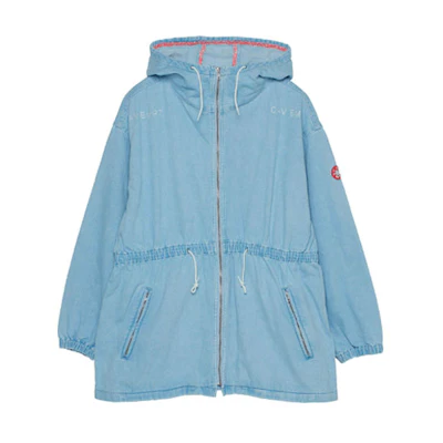 Cav Empt Unisex Blue Denim Hooded Jacket with Waist Cinch. CES16JK18-01