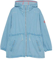 Order Cav Empt 男女同款藍色連帽牛仔外套附腰部抽繩調節。 CES16JK18-01
