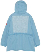 Lookbook Cav Empt 男女同款藍色連帽牛仔外套附腰部抽繩調節。 CES16JK18-01