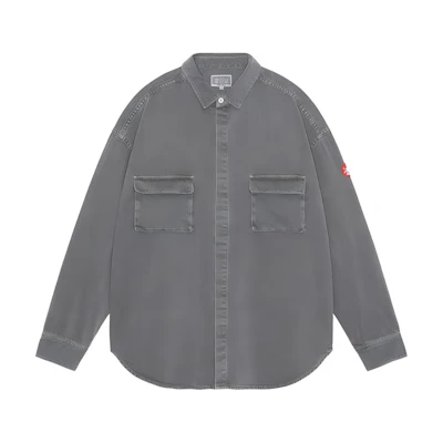 Cav Empt Unisex Denim Shirt with Double Flap Pockets and Hidden Buttons. CES24SH03
