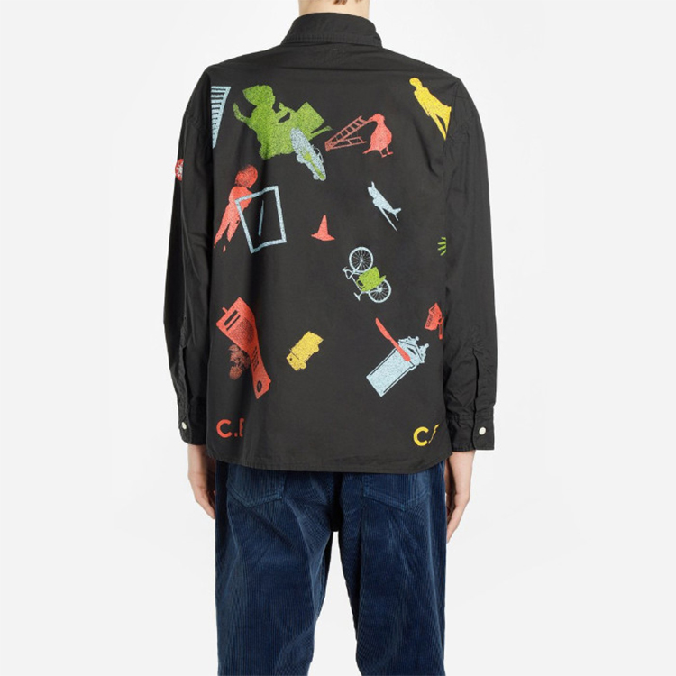 Purchase Cav Empt 男女同款黑色长袖图案衬衫 CES16SH02