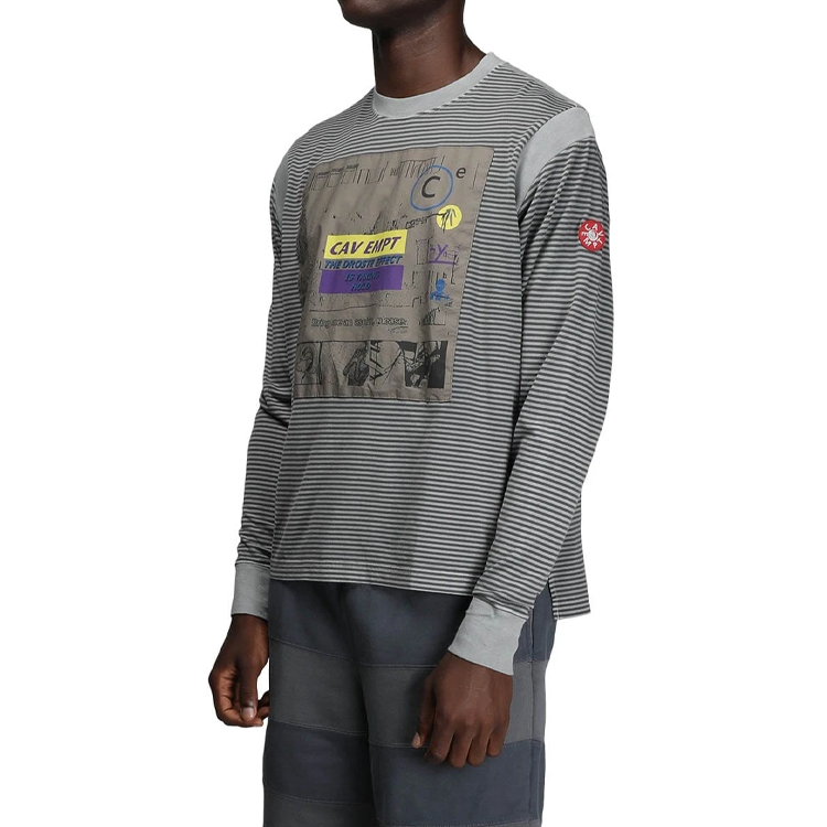 Shop Cav Empt 男女款条纹长袖T恤 Taking Hold CES15LT06