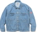 Order Cav Empt Washed Denim Jacket with Patch Pocket and Collar for Men - Blue CES23JK19