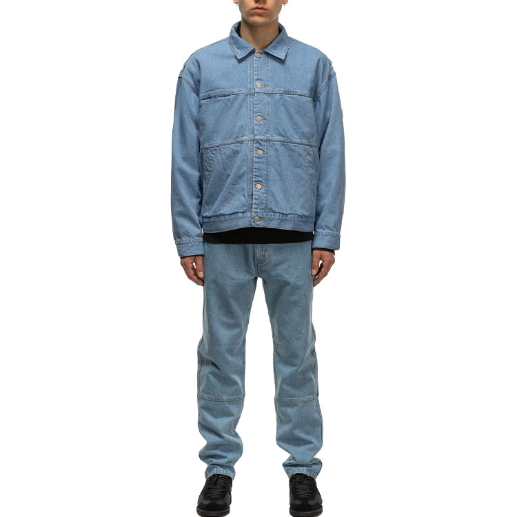 Lookbook Chaqueta de Denim Lavado Cav Empt con Bolsillo y Cuello para Hombre - Azul CES23JK19