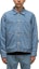 Shop Cav Empt Washed Denim Jacket with Patch Pocket and Collar for Men - Blue CES23JK19