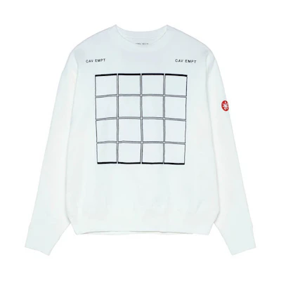 Cav Empt Window Pattern Plaid Unisex Sweatshirt White CES18CS01