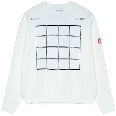 Cav Empt Window Pattern Plaid Unisex Sweatshirt White CES18CS01 Order Cav Empt Window Pattern Plaid Unisex Sweatshirt White CES18CS01