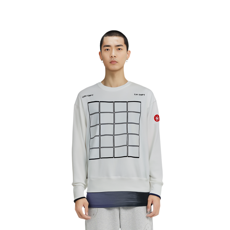 Purchase Sudadera Unisex Blanca Cav Empt Window Pattern Plaid CES18CS01