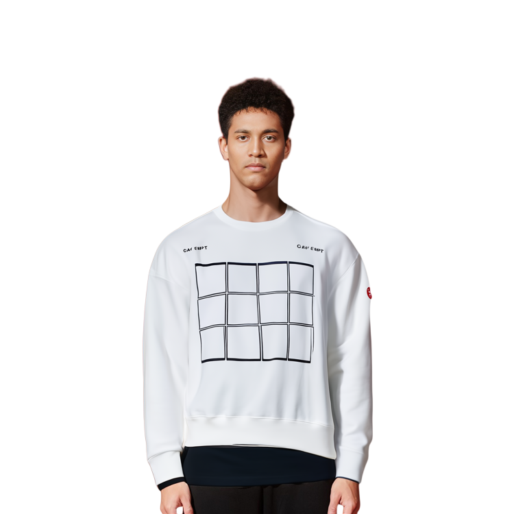 Sizing Sudadera Unisex Blanca Cav Empt Window Pattern Plaid CES18CS01