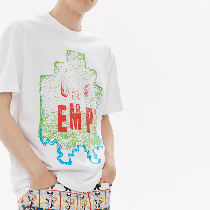 Shop Cav Empt ZIGGURAT 印章图案男女同款白色T恤 CES17T06