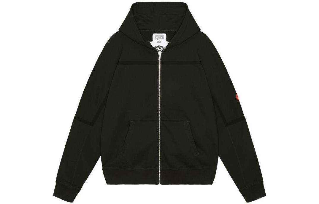Cav Empt Zip-Up Hoodie Unisex Black Pullover with Pockets CES24CS08
