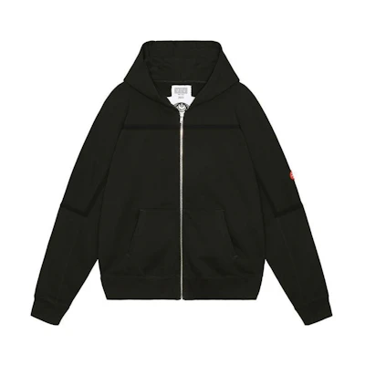 Cav Empt Zip-Up Hoodie Unisex Black Pullover with Pockets CES24CS08