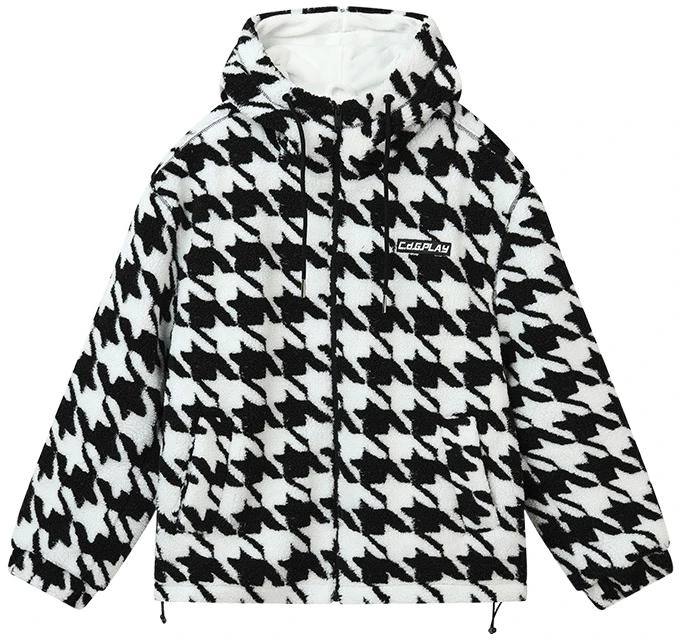 cdg-play-all-over-print-casual-hoodie-jacket-black-white-checkered-13070231