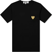 CDG Play Black Crewneck Short Sleeve T-Shirt Plain Design. AX-T216-051-1 CDG Play Black Crewneck Short Sleeve T-Shirt Plain Design. AX-T216-051-1