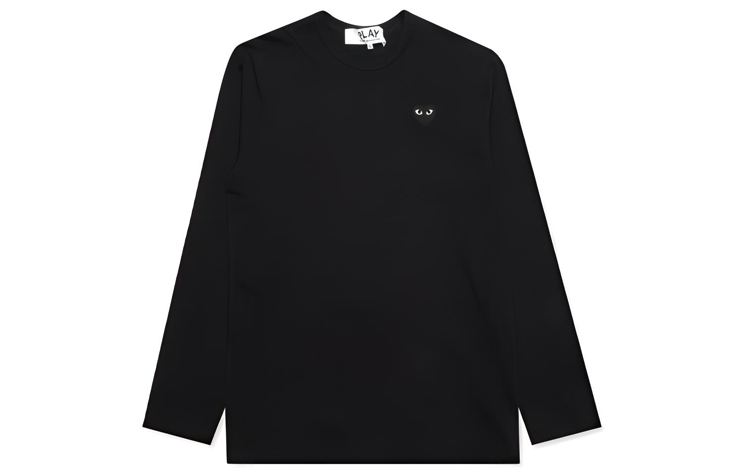 CDG Play Black Heart Embroidered Long Sleeve T-Shirt Black . AZ-T120-051-1
