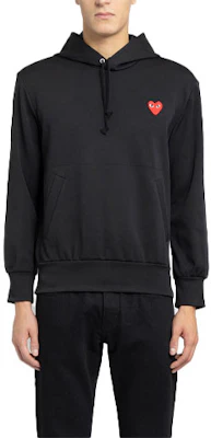 CDG Play Hoodie Hitam dengan Logo Hati Merah Kasual. P1T174-1 Buy CDG Play Hoodie Hitam dengan Logo Hati Merah Kasual. P1T174-1