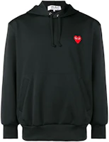 CDG Play Black Hoodie with Solid Logo Print Long Sleeve Design P1T174BLACK CDG Play Black Hoodie with Solid Logo Print Long Sleeve Design P1T174BLACK