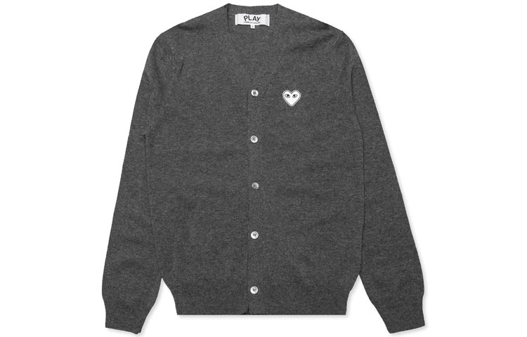 CDG Play CDG  Grey Knit Sweater with White Heart Logo. AZ-N062-051-3 圖 2