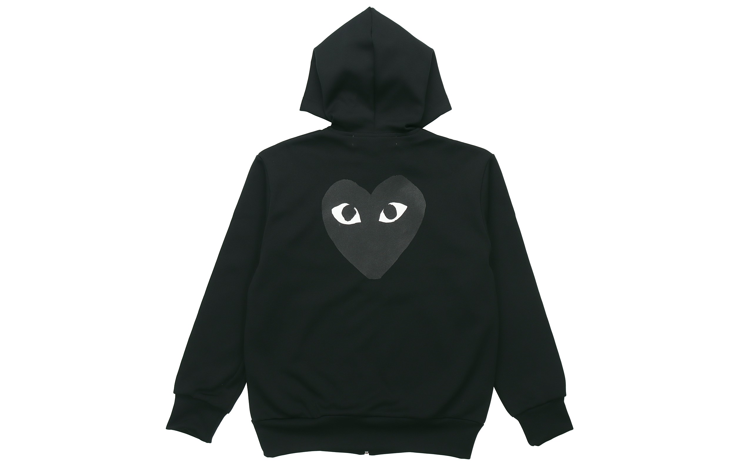 CDG Play CDG Black Heart Logo Zip Hoodie Jacket Black Mens. AZ-T254-051-1