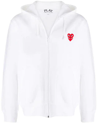 Sudadera con Capucha CDG Play FW21 Heart Patch Blanco con Cierre. P1-T294-2 Buy Sudadera con Capucha CDG Play FW21 Heart Patch Blanco con Cierre. P1-T294-2