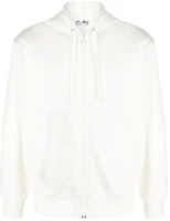 CDG Play Graphic Print Long Sleeve Zip-Up Hoodie White (). P1-T334-3 CDG Play Graphic Print Long Sleeve Zip-Up Hoodie White (). P1-T334-3
