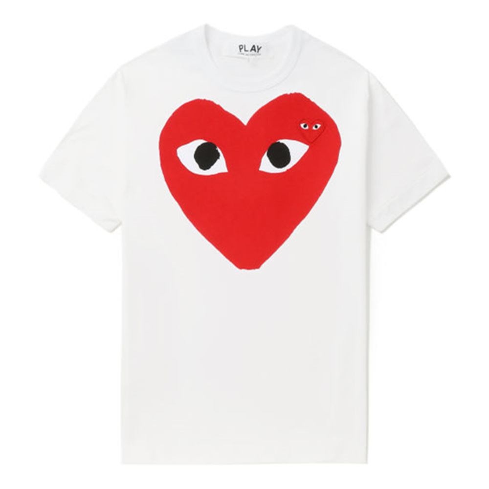 CDG Play Graphic Print Short-Sleeve T-Shirt Unisex Crewneck Pullover AX-T026-051-WHITE