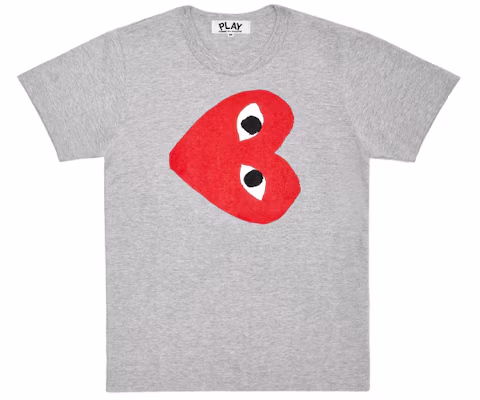 CDG Play 灰色T恤 傾斜紅心圖案款式 AZ-T264-051-1 Buy CDG Play 灰色T恤 傾斜紅心圖案款式 AZ-T264-051-1