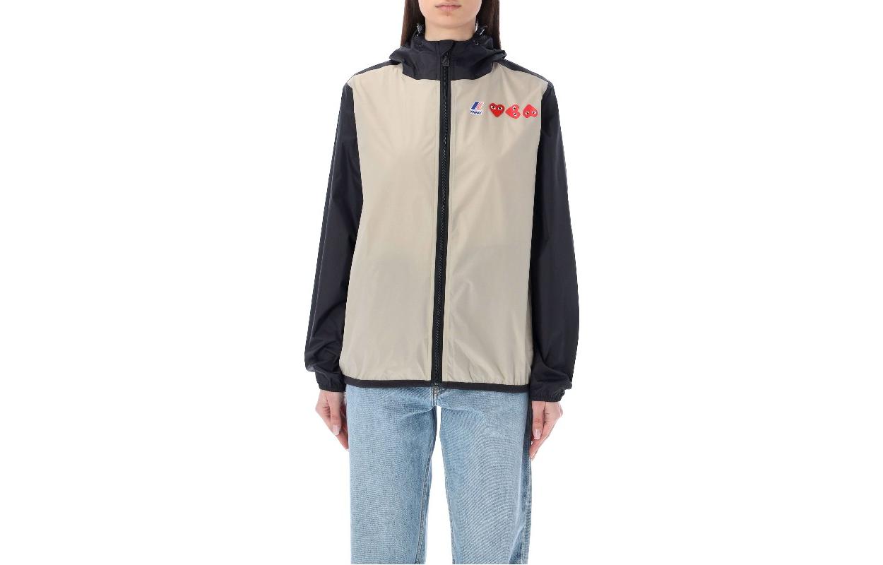 CDG Play Heart Logo Colorblock Hoodie Unisex. AZ-J505-051-3