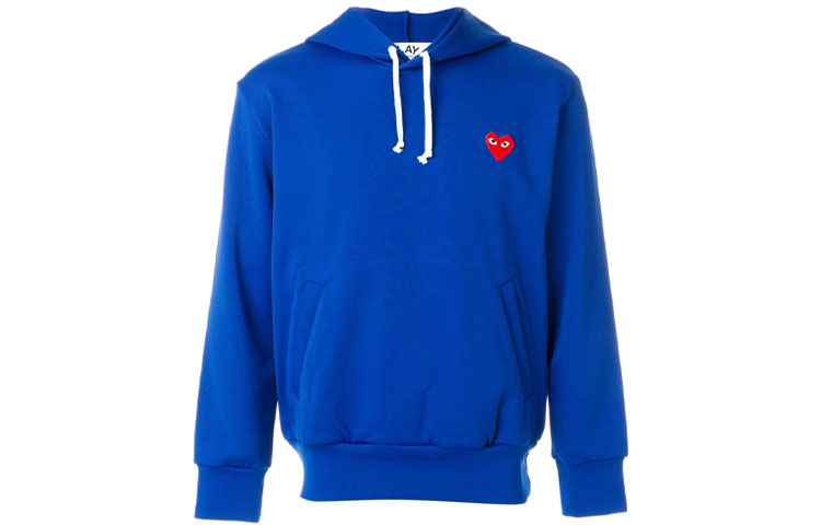CDG Play Heart Logo Hoodie Blue (). P1T174-2