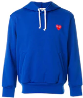 CDG Play Heart Logo Hoodie Blue (). P1T174-2 CDG Play Heart Logo Hoodie Blue (). P1T174-2