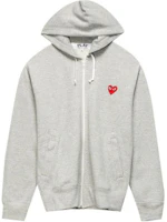 CDG Play Heart Logo Hoodie Zip-Up Jacket Grey P1T250-1 CDG Play Heart Logo Hoodie Zip-Up Jacket Grey P1T250-1