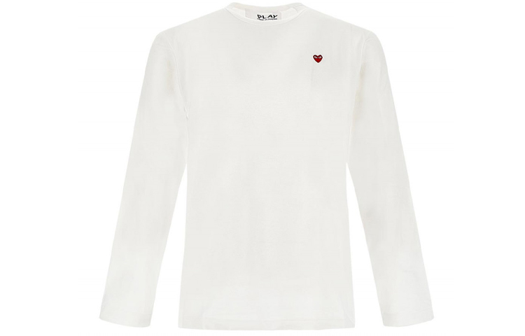 CDG Play Heart Logo Pullover Sweatshirt White P1-T308-2