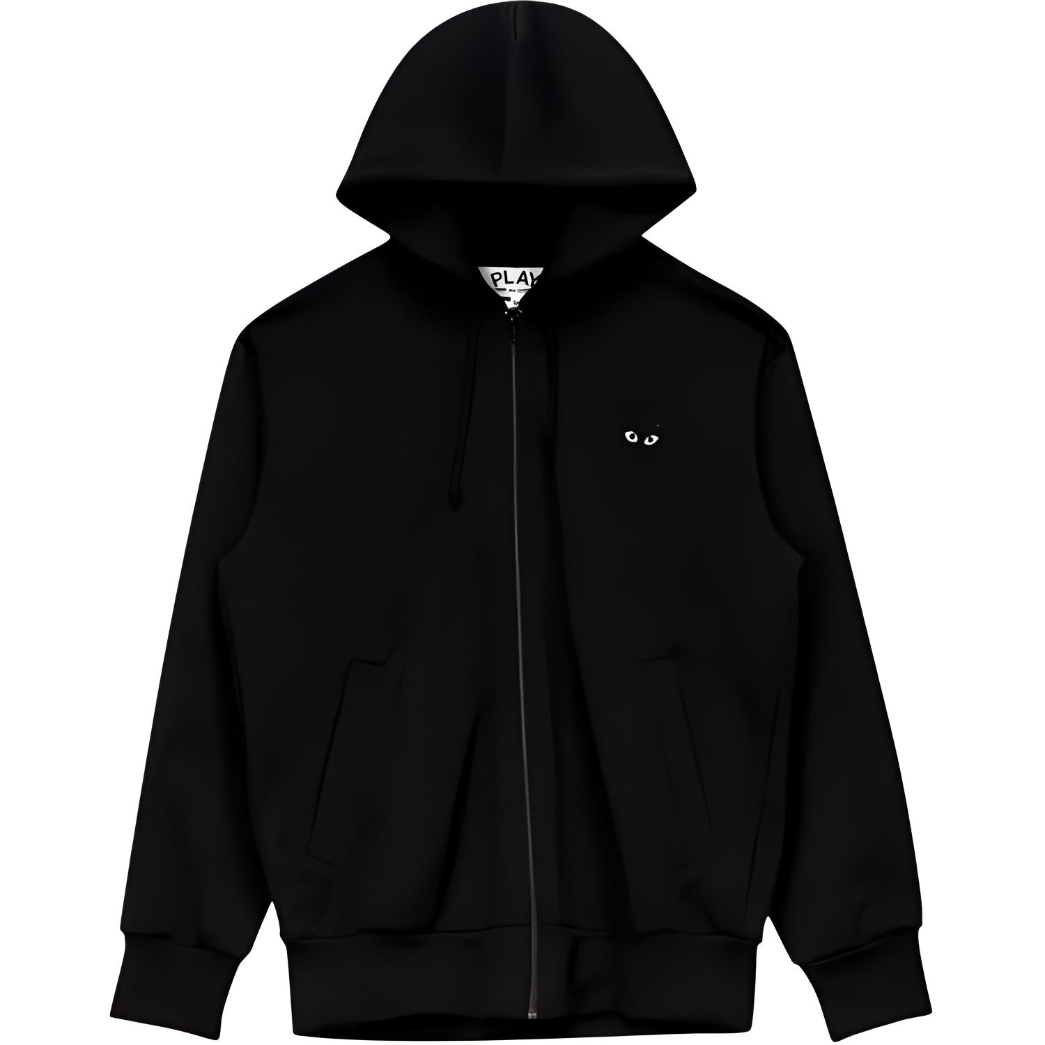 CDG Play Logo Black Zip-Up Hoodie Jacket P1-T254-1